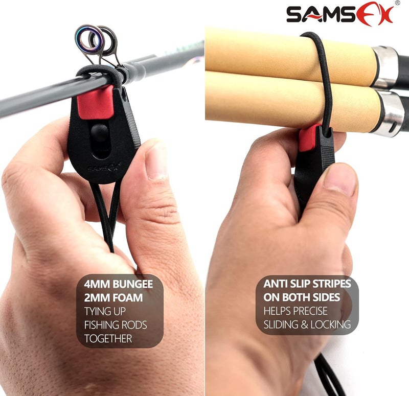 SAMSFX Fishing Rods Belt Stretchy Wrap Pole Straps Elastic Cable Ties for Casting, Spinning & Fly Rods - Image 4